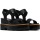 Sorel Joanie IV Y Strap Wedge Sandals - Womens, Black/Sea Salt, 5, 2076831-010-5