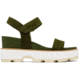 Sorel Joanie IV Y Strap Wedge Sandals - Womens, Utility Green/Honey White, 6.5, 2076831-355-6.5