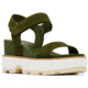 Sorel Joanie IV Y Strap Wedge Sandals - Womens, Utility Green/Honey White, 6.5, 2076831-355-6.5