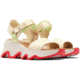 Sorel Kinetic Impact Y-Strap High Sandal - Womens, Honey White/Luminous Lime, 9, 2030461-292-9