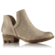 Sorel Lolla Cut-Out Bootie Suede Casual Boot, Womens, Oatmeal/Flax, 6 US, 1776071241-6
