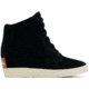 Sorel Out N About Wedge - Womens, Black/Sea Salt, 11, 2033031-010-11