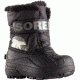 Sorel Snow Commander Winter Boot - Youth-Black/Charcoal-9 Kid