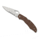Spyderco Byrd Cara Cara2 Blue Frn Partially Serrated, Brown, BY03PSBN2