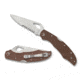 Spyderco Byrd Cara Cara2 Blue Frn Partially Serrated, Brown, BY03PSBN2