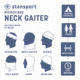 Stansport Neck Gaiter/Face Mask, One Size, Blue, 1400-50