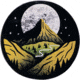 Sticker Art Mountain And Moon Stickers, MOUNTAIN AND MOON
