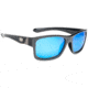 Strike King Pro Sunglasses, Shiny Black Frame, Multi Layer White Blue Mirror, Gray Base Lens, SG-P301