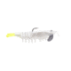 Strike King Tidal Shrimp Fishing Lure, Pre-rigged Soft Plastic Shrimp Bait, Durable Mesh Tail, 2/0 Single Hook, 3 1/2in, 1/4oz, Pearl Chartreuse Tail, PRSSW3-492