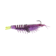 Strike King Tidal Shrimp Fishing Lure, Pre-rigged Soft Plastic Shrimp Bait, Durable Mesh Tail, 2/0 Single Hook, 3 1/2in, 1/4oz, Purple Firetiger, PRSSW3-516