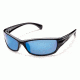 Suncloud Hook Sunglasses Black Frame Blue Mirror Polarized Polycarbonate Lens S-HKPPUMBK