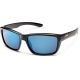 Suncloud Mayor Sunglasses-Black-Polarized Blue Mirror