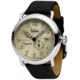 Szanto Automatic Officer Watches, Ivory Dial, Black Strap, Steel, One Size, SZ 6305E