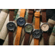 Szanto Heritage Aviator Watches, Black Dial, Brown Strap, Steel, One Size, SZ 2754