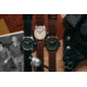 Szanto Heritage Aviator Watches, Black Dial, Black Strap, Steel, One Size, SZ 2751