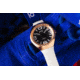 Szanto Icon Frank Stephenson Cosmos Watches, Blue Dial, White Strap, Rose Gold, One Size, IC-FS-9005