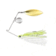 Terminator Pro Series Spinnerbait, Colorado/Willow Blades, Nickel/Gold Blade Finish, Chartreuse and White Shad, 1/2oz, PSS12CW02NG