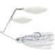 Terminator Pro Series Spinnerbait, Willow/Willow Blades, White/White Blade Finish, Silver Shiner, 1/2oz, PSS12WW81WW