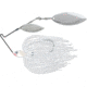 Terminator Super Stainless Spinnerbait, Nickel Willow Blade, Bright White Shad, 1/2oz, S12WW01NN