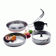 Texsport Cookware Set, 6.50" Diameter Frying Pan, 6.50" Diameter Serving Dish, 16 fl oz Boiler, Lid, 8 fl oz Mug 13156TEX