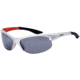 Timberland TB7069 Sunglasses w/ Cutout Detail, Metallic Silver Frame &amp; Solid Grey Flash Mirror Lens TB70690010A