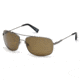 Timberland TB9010 Sunglasses - Shiny Gun Metal Frame Color, Brown Polarized Lens Color