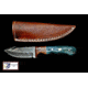 Titan Damascus Skinning Gut Hook, Hunting Knife by Titan TD-176, 4in, TDK-176