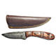 Titan Hand Forged Knife, Damascus Knife, Drop-Style Blade, Rosewood Scales Hunting Knife by Titan TD-180, 4.3in, TDK-180
