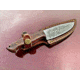 Titan International Knives Damascus 10in Custom Handmade Forged Damascus Steel Hunting Bowie Knife Fixed Blade Diamond Wood Handle w/ Leather Sheath, 8 inch, TDK-226