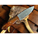 Titan International Knives Damascus 10in Custom Handmade Forged Damascus Steel Hunting Bowie Knife Fixed Blade Diamond Wood Handle w/ Leather Sheath, 8 inch, TDK-226
