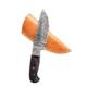 Titan International Knives Damascus Custom Handmade Camel Bone Handle Steel Fixed Blade Hunting Knife, 8 inch, TDK-219