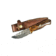 Titan International Knives Damascus Knife Hunting Style Fixed Blade Knife w/ Leather Sheath, 8 inch, TDK-238