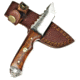 USED Titan International Knives Fixed Blade Knive, 3.1in, Carbon Steel, Tanto, Walnut Bone, TCK-52, EDEMO1
