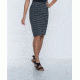 Toad&amp;Co Transita 21 Inch Skirt, Black Thin Stripe, Large T1842702-014-L