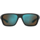 Under Armour Battle Sunglasses with Matte Black Frame and Outdoor Tuned Cobalt Green Mirror Lens, Medium, UA0004S 0VK-W1