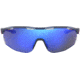 Under Armour Gametime Sunglasses with Matte Transparent Blue Frame and Grey/Blue Mirror Lens, Medium, UA0003GS PJP-W1