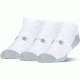 Under Armour Heatgear Tech Socks, Pack of 3, White, 7-9 Youth Large, U325-WHT-YL