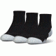Under Armour Heatgear Tech Socks, Pack of 3, Black, 7-9 Youth Large, U326-BLK-YL