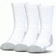 Under Armour Heatgear Tech Socks, Pack of 3, White, 7-9 Youth Large, U327-WHT-YL