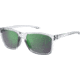 Under Armour Hustle JR Sunglasses with Crystal Clear Frame and Green Mirror Lens, Medium, UA7002S 900-Z9