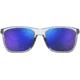 Under Armour Hustle JR Sunglasses with Cystral Clear Frame and Transparent Blue Temple Tips with Blue Mirror Lens, Medium, UA7002S QM4-Z0
