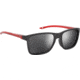 Under Armour Hustle JR Sunglasses with Transparent Jet Grey Frame and Red Temple Tips with Silver Mirror Lens, Medium, UA7002S 268-T4
