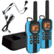 Uniden 40-Mile GMRS/FRS Radio - 2 Radios, Micro USB, Charge Cradle, Splashproof, Headset, Blue/Black GMR4055-2CKHS