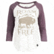 United By Blue 3/4 Roam Free Baseball Tee - Women's, Purple/Cream, Small, 73W-1RB-PR2