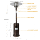 Upland Mushroom 46,000 BTU Patio Heater, Bronze, Medium, UJN-IO07-HB