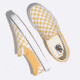 Vans Classic Checkerboard Slip-On Shoes, Ochre/True White, 5, VN0A38F7QCP-CB-O/TW-5