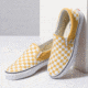 Vans Classic Checkerboard Slip-On Shoes, Ochre/True White, 5, VN0A38F7QCP-CB-O/TW-5