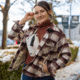 Vertx Lena Long Sleeve Shirt Jacket - Womens, Burnt Cherry Plaid, Medium, F1 VTX7039 BRCP MEDIUM N/A