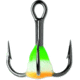 VMC Glow Resin Treble Hook, Black Nickel, 1x, Green Orange, Size 6, Pack Of 2, GRT6GOGLPP