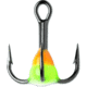 VMC Glow Resin Treble Hook, Black Nickel, 1x, Orange Chartreuse, Size 6, Pack Of 2, GRT6OCGLPP
